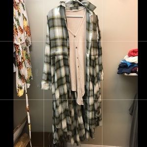 NWOT Plaid Duster